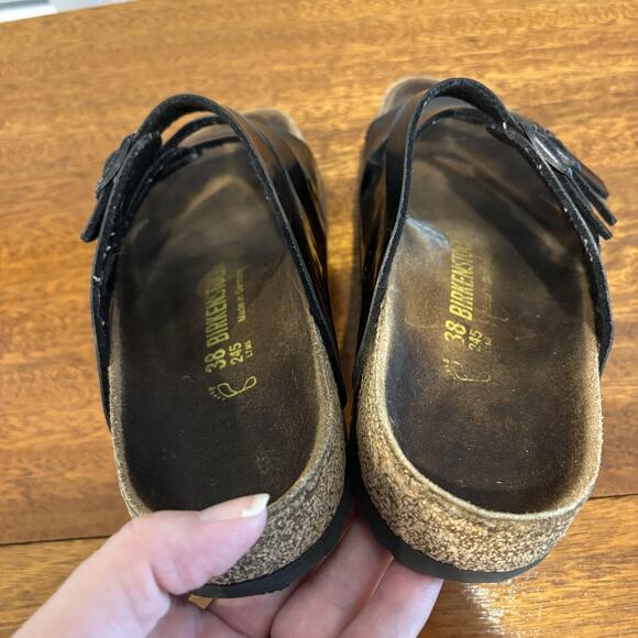 Birkenstock Shoes Women Size 7-7.5 Black Florida Sandals EU 38 Made in Germany - Picture 9 of 12